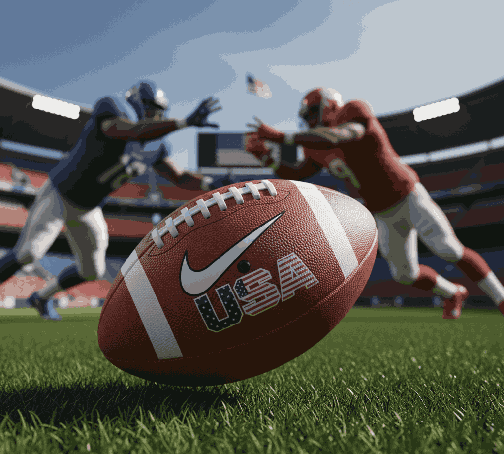 Nike Flight Pro Ball with USA logo on a football field during a game