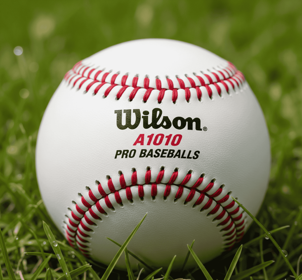 Wilson A1010 Pro baseball on grass field